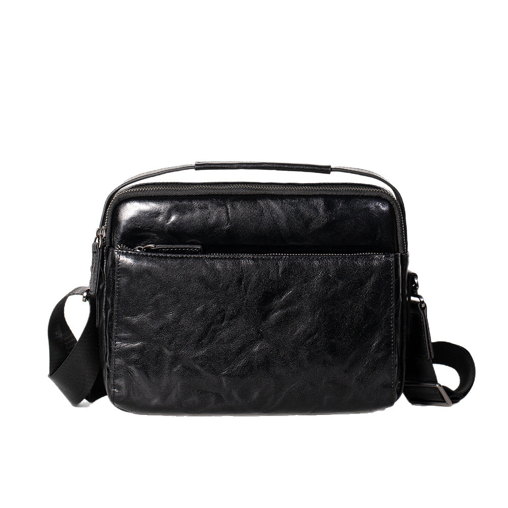 Men's Leather Clutch First Layer Cowhide Large Capacity Business Leisure Men's Messenger Bag