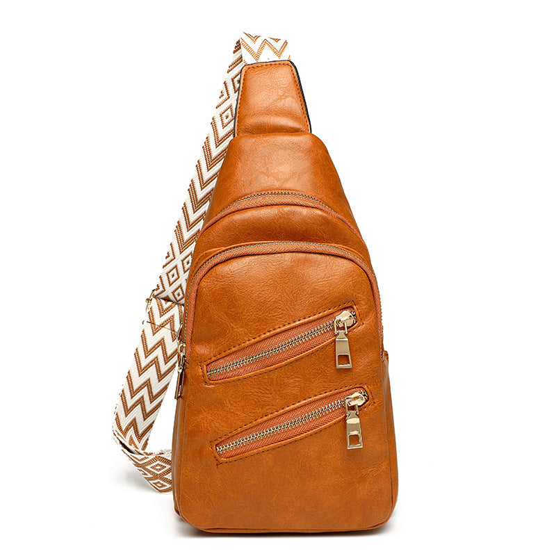Women's & Men's Double Zipper Large Capacity Vintage Women's Messenger Bag
