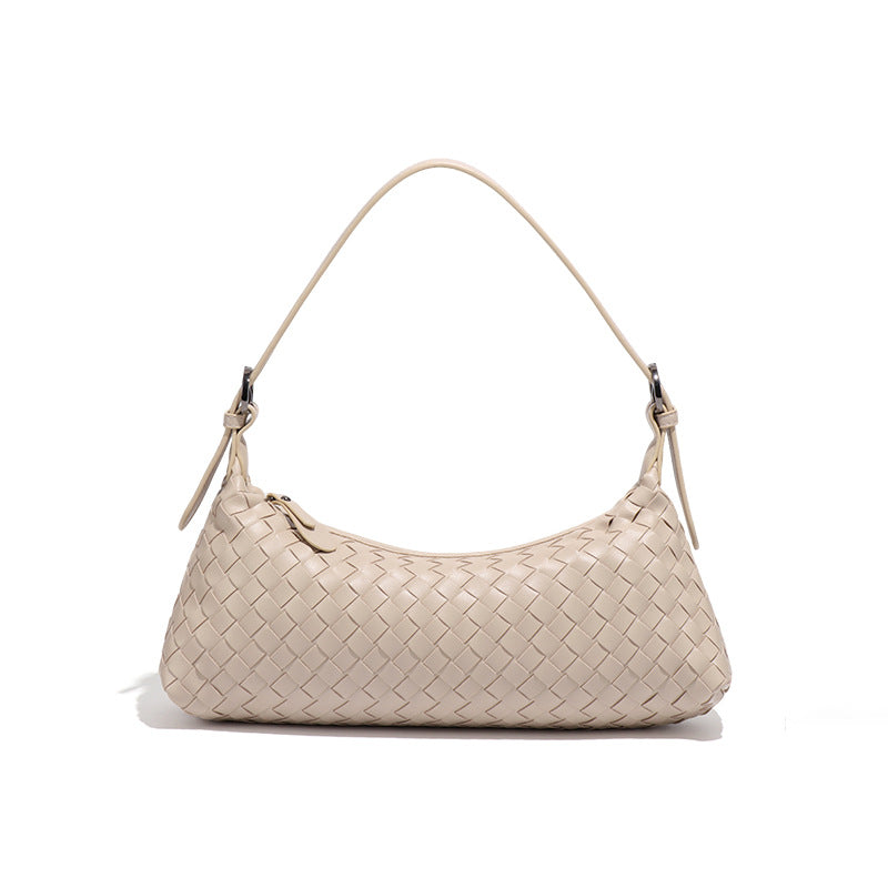Women's Woven Baguette Texture Soft Leather Underarm Women's Handbag