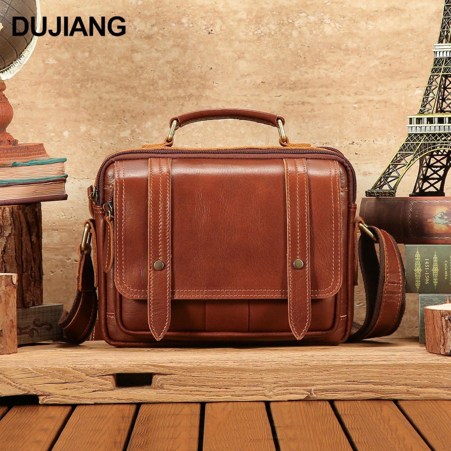 Leather Classic Horizontal Leisure Commute Multifunctional Commuter Men's Messenger Bag