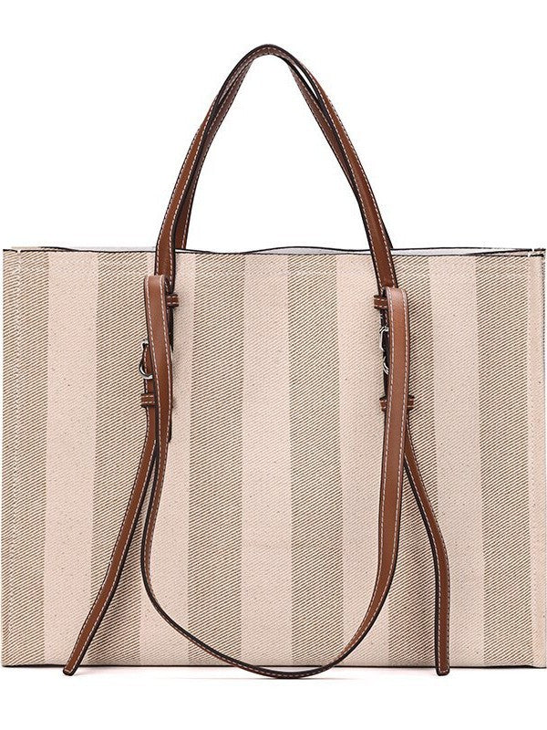 Striped Printed Canvas Autumn Fashion Large Capacity Commuter Bags