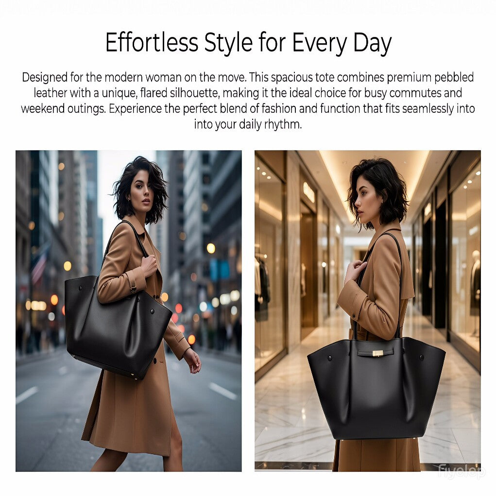 Women's Large Capacity Business Simple Fashion Leather Tote Bag