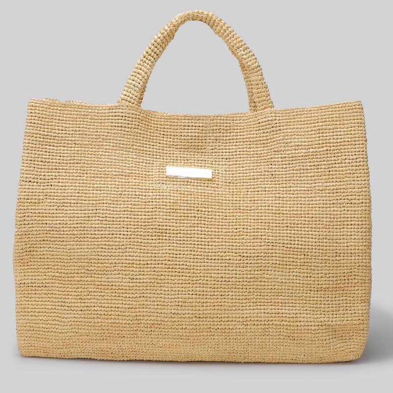 Women's Summer City Simple Straw Hand-held Pure Hand Raffia Tote Bags