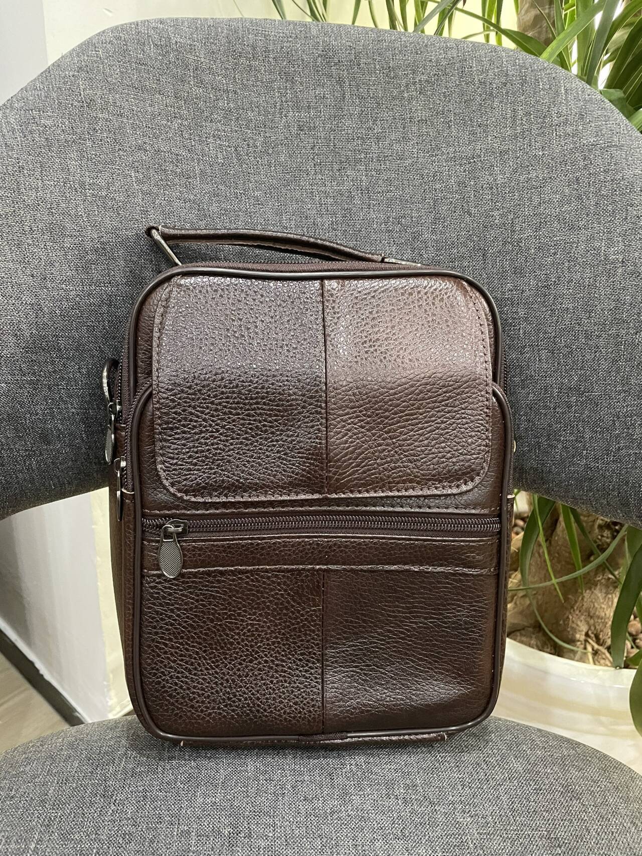 Men's Leather Fashion Business First Layer Cowhide Men's Messenger Bag