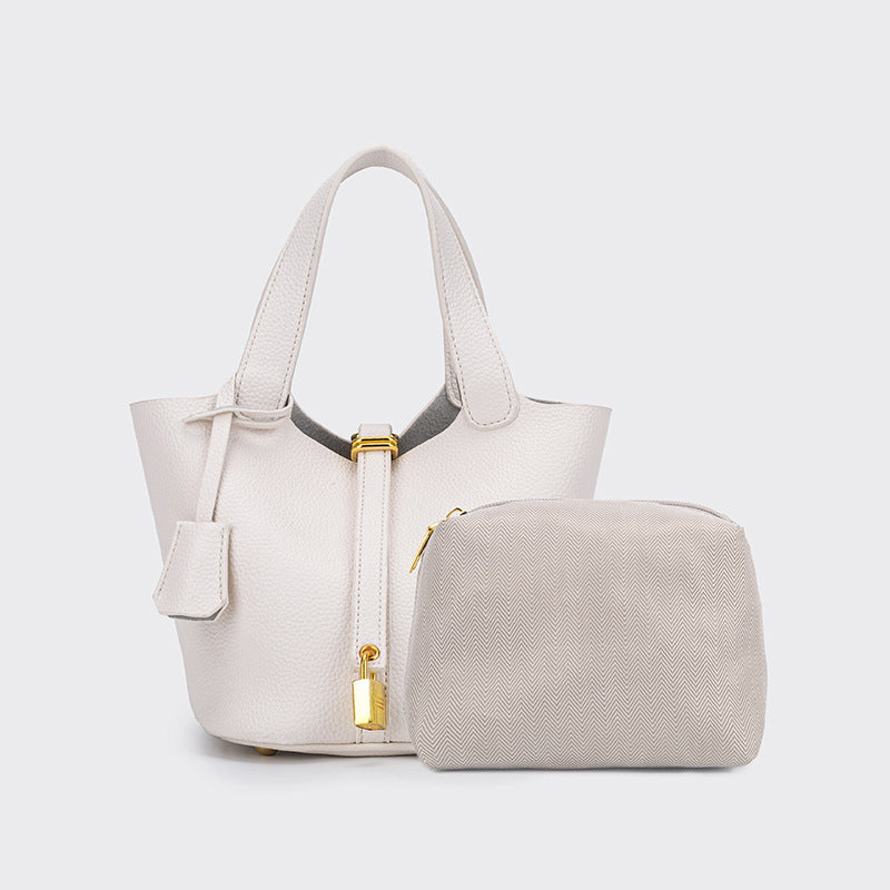 Vegetable Basket Litchi Pattern Light Luxury Minority Bucket Bag