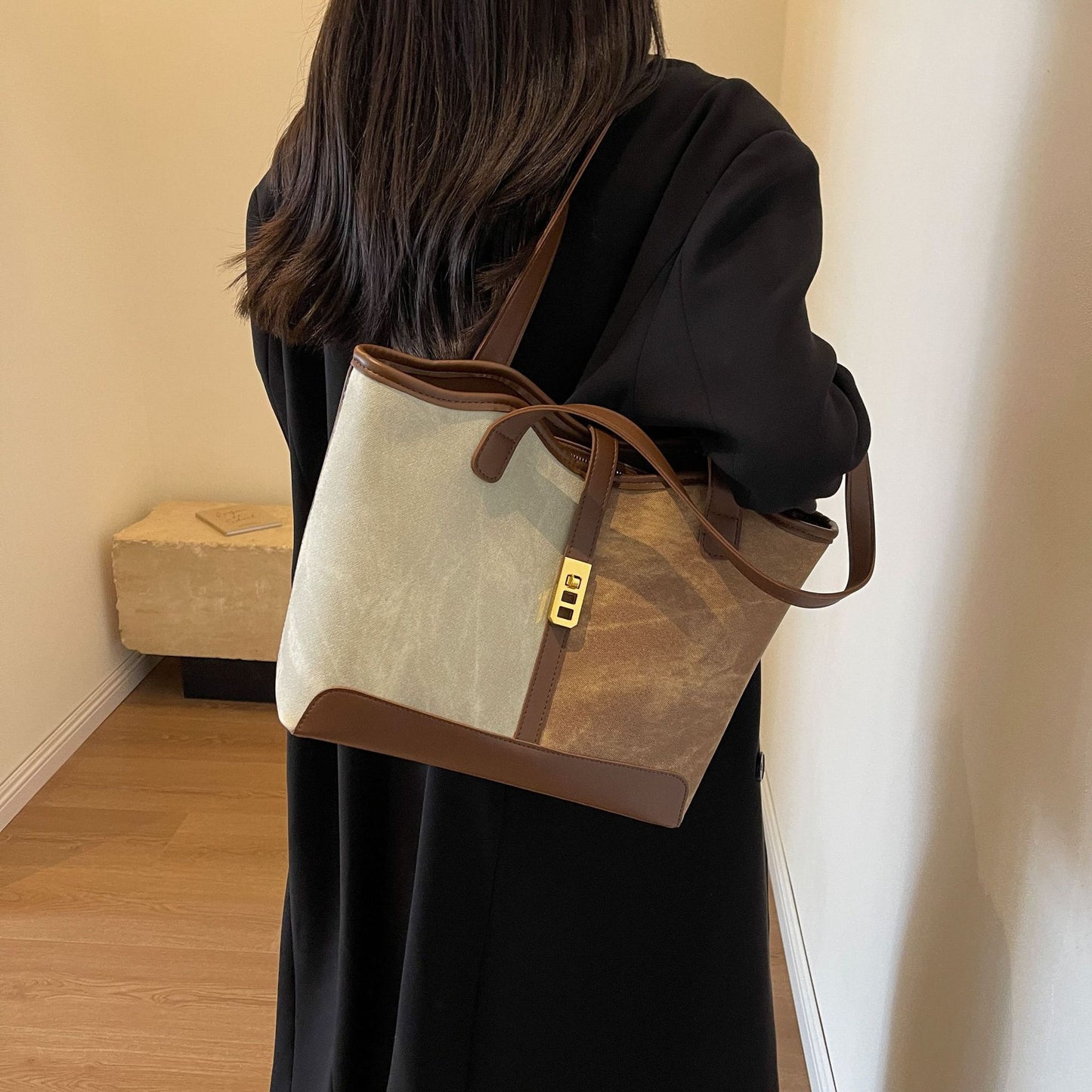 Texture Cross Body Female French Fashionable Bucket Bag