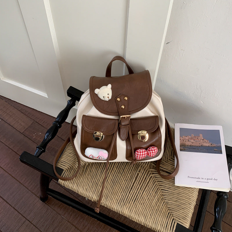 Women's American Style Retro Cartoon Large Capacity College Cute Women's Backpack