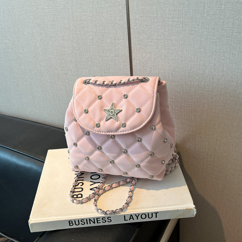 Women's Rhombus Chain Underarm Summer Fashion Niche Western Women's Backpack