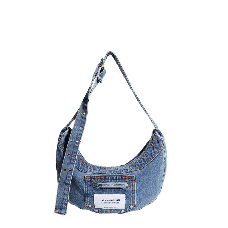Women's Design Retro Washed Jean Fashion Premium Underarm Bag