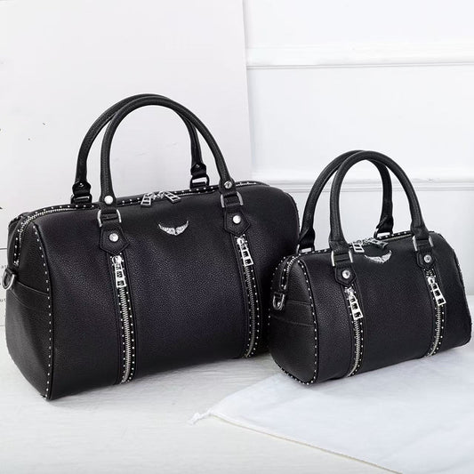 Women's Pillow Boston Large Capacity Rivet Wings Bags
