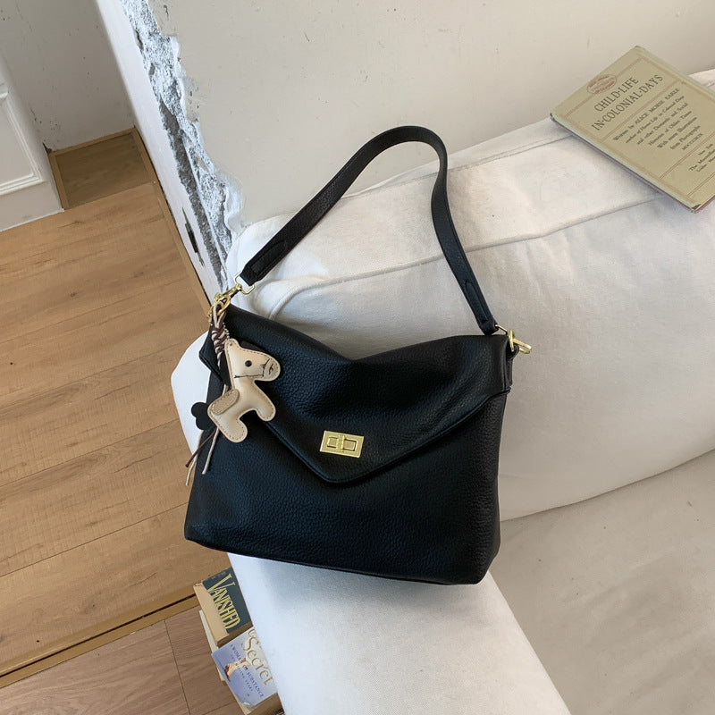 Women's Spring Korean Style Lazy Retro Soft Leather Underarm Bag