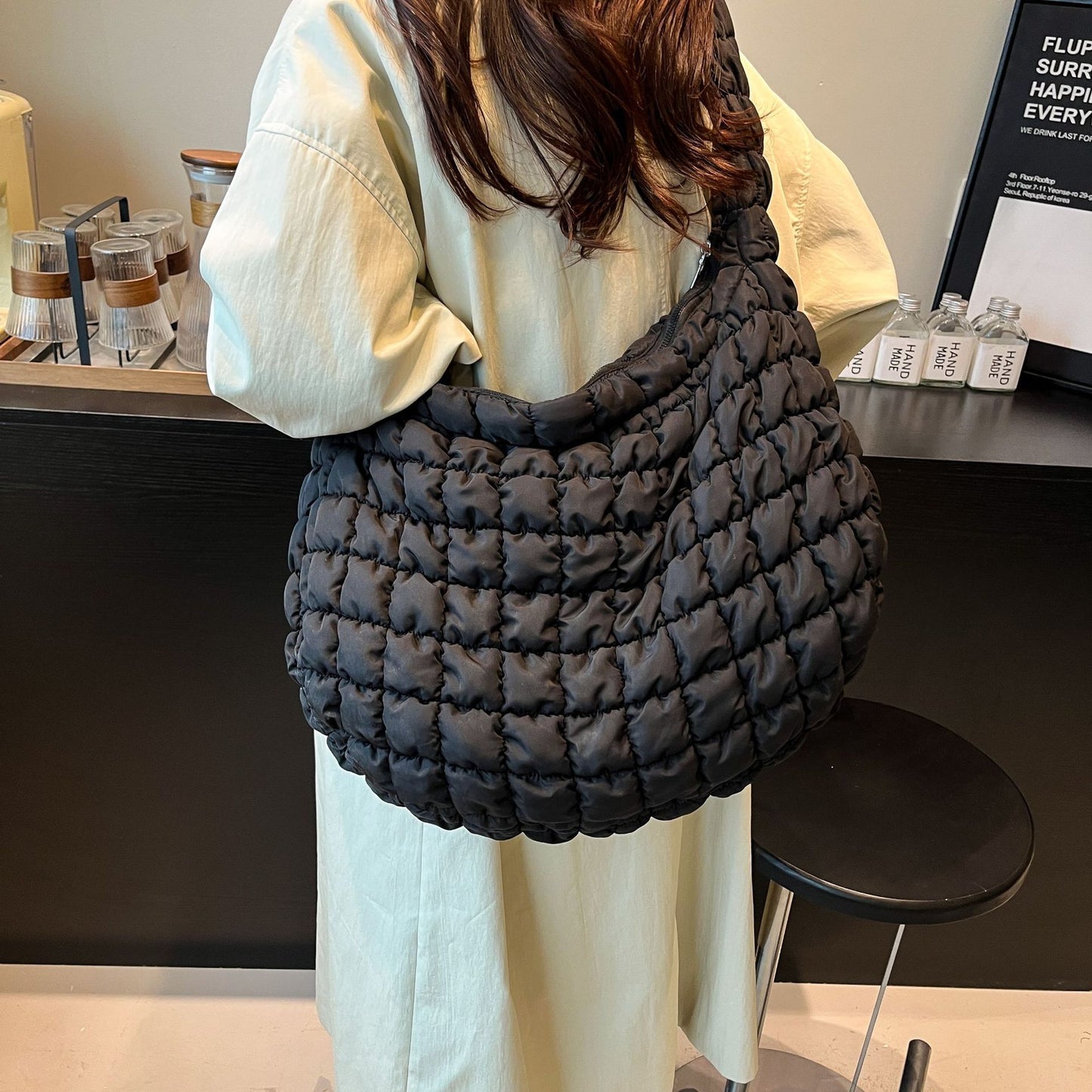 Korean Pleated Cloud Bubble Large Capacity Tote Bag