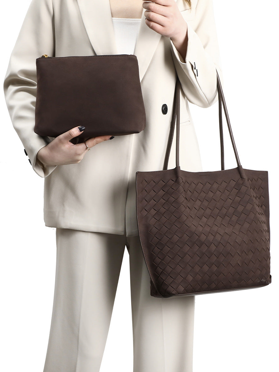 Fashion Unique High-grade Suede Woven Portable Tote Bags