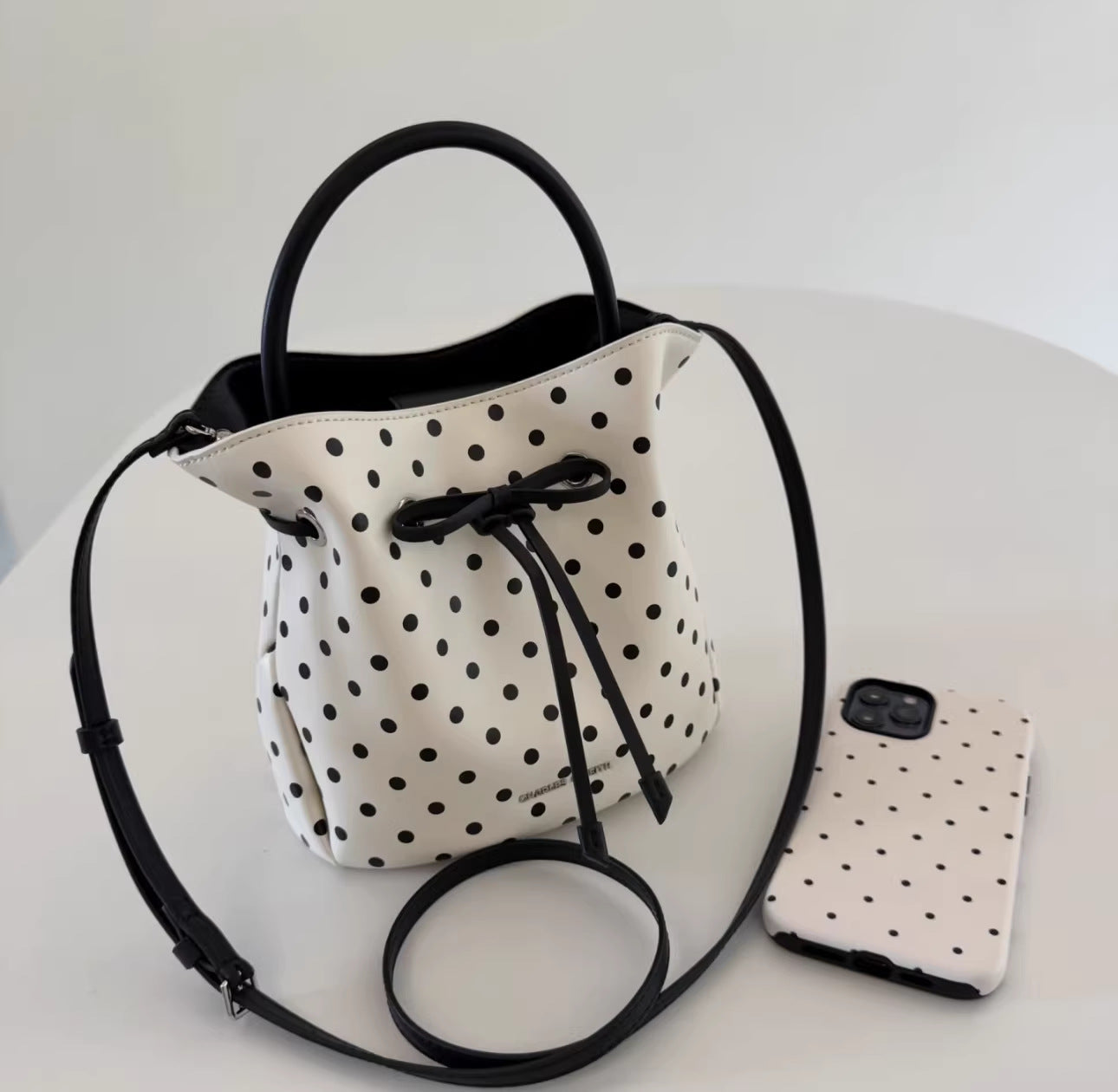 Women's Korean Style Polka Dot Versatile Fashion Bucket Bags