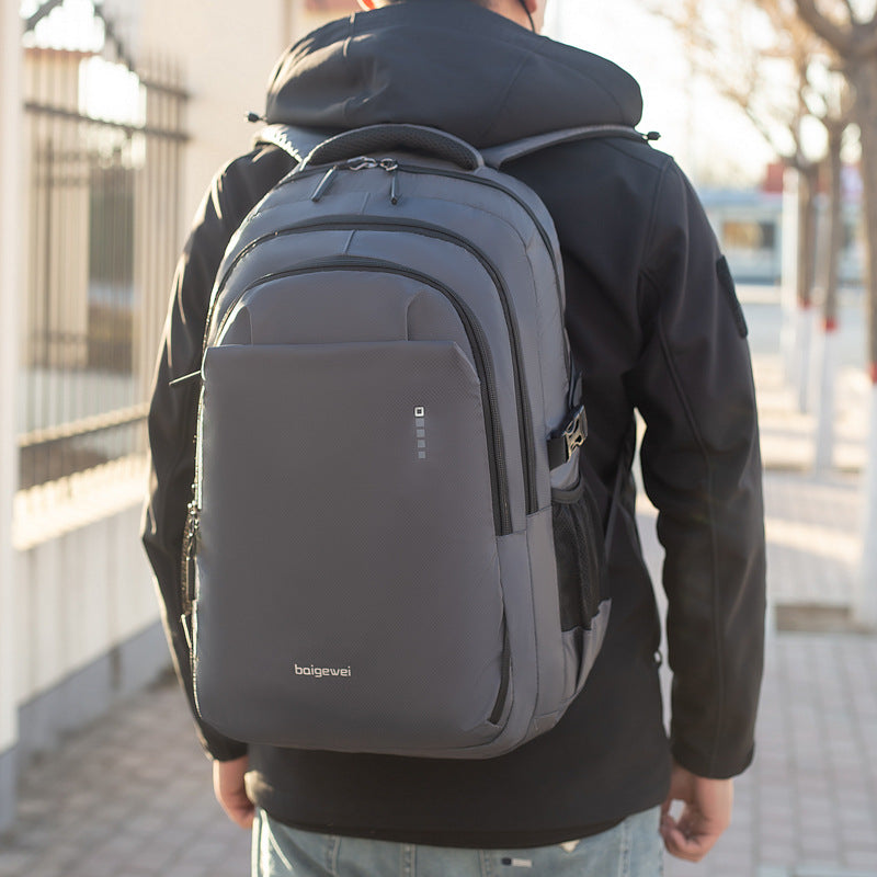 Men's Business Computer Simple Solid Color Multifunctional Backpacks