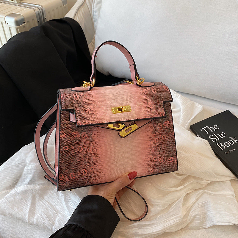 New Women's Retro Snake Pattern Kelly Bags