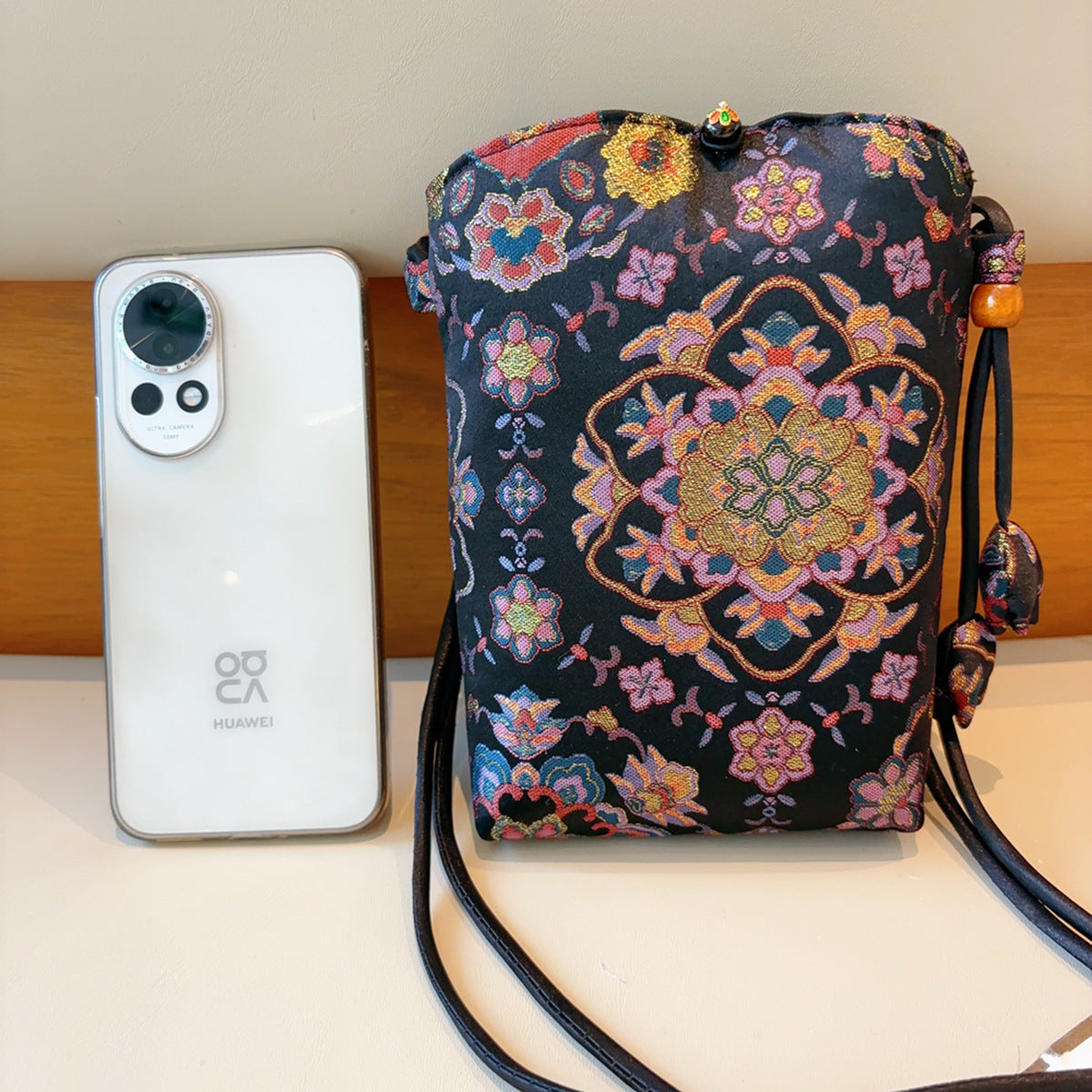 Song Dynasty Brocade Cloth Pattern Walking Phone Bags