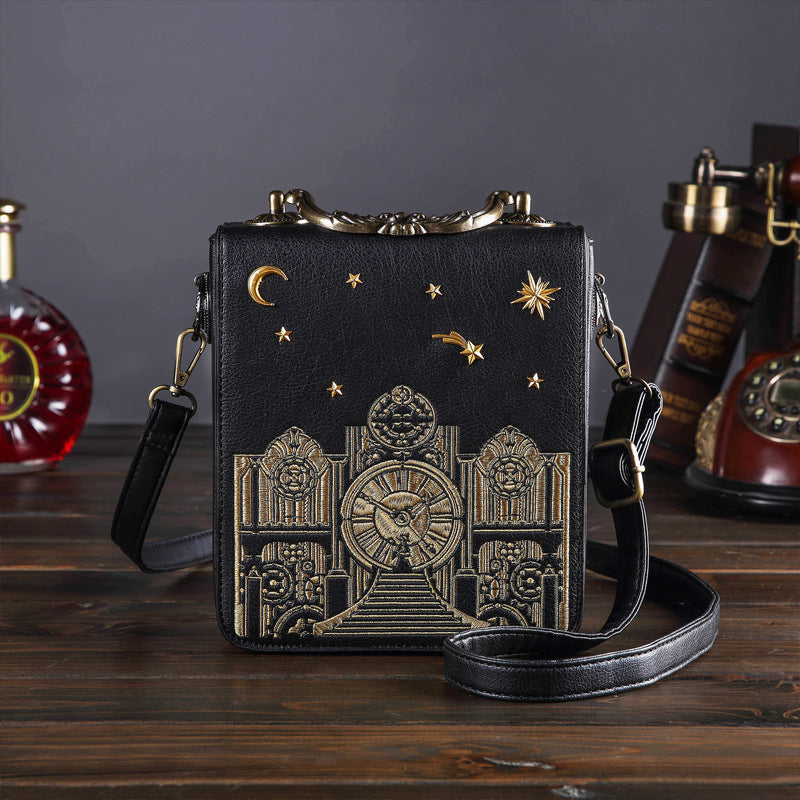 Beautiful Women's Clock Vintage Embroidered Double-sided Women's Handbag