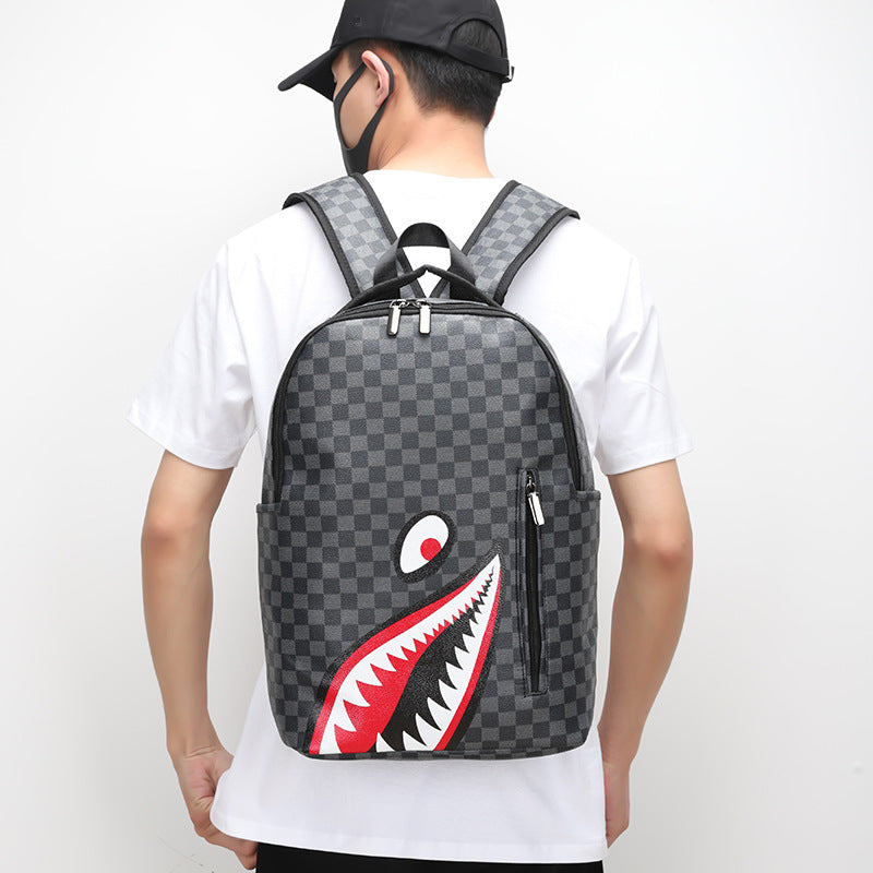 Men's Shark Business Large Capacity Campus Good-looking Leisure Backpack