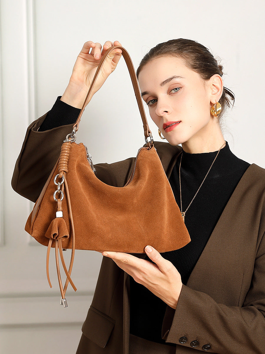 Retro Matte Cowhide Large Temperament Capacity Bags