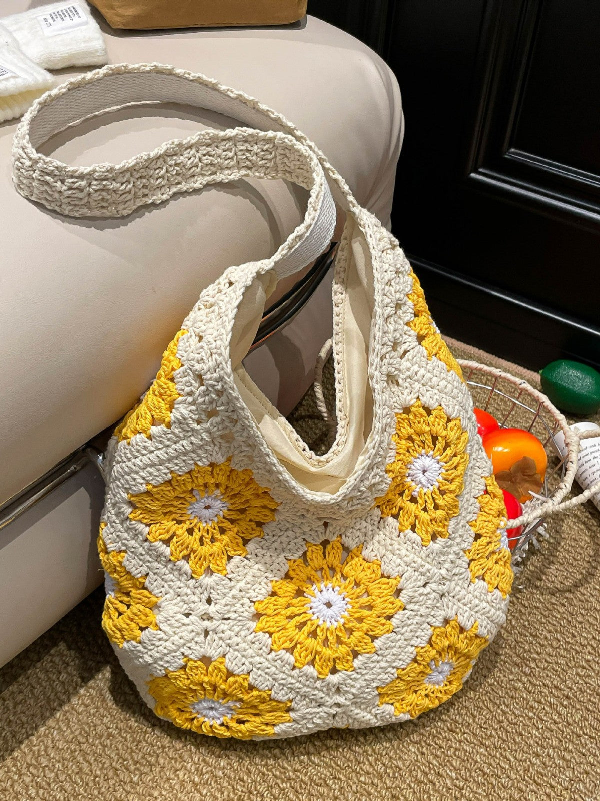 Women's Korean Niche Design Hollow Sunflower Large Capacity For Women's Shoulder Bag