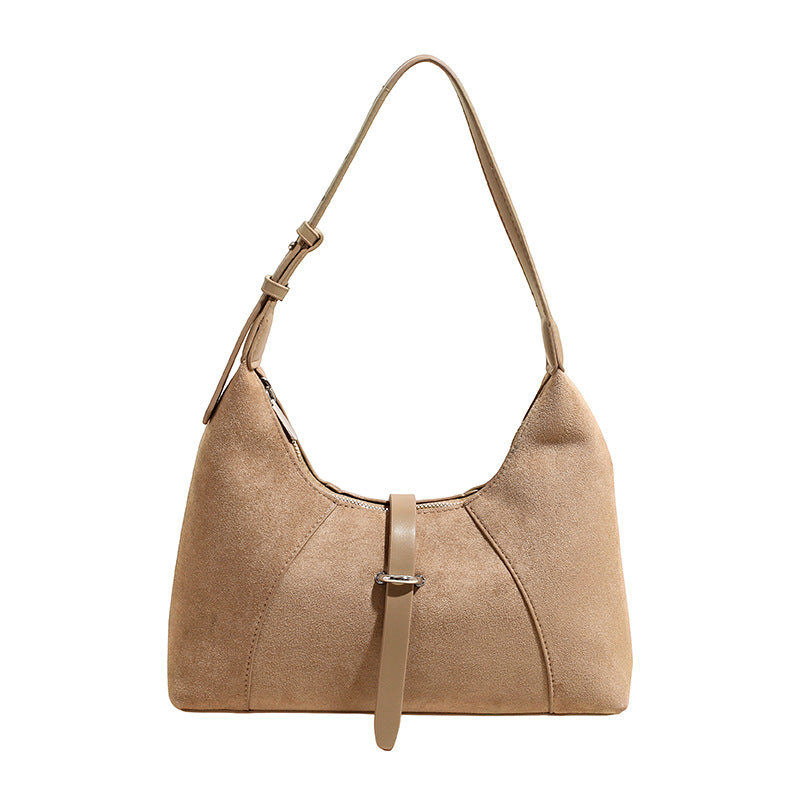Women's Minority Trendy Fashionable Advanced Suede Large Women's Shoulder Bag