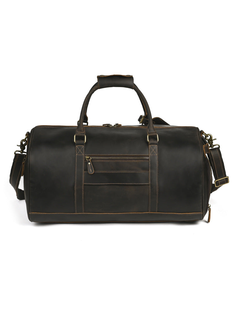 Men's Retro Crazy Horse Leather Traveling Genuine Men's Messenger Bag