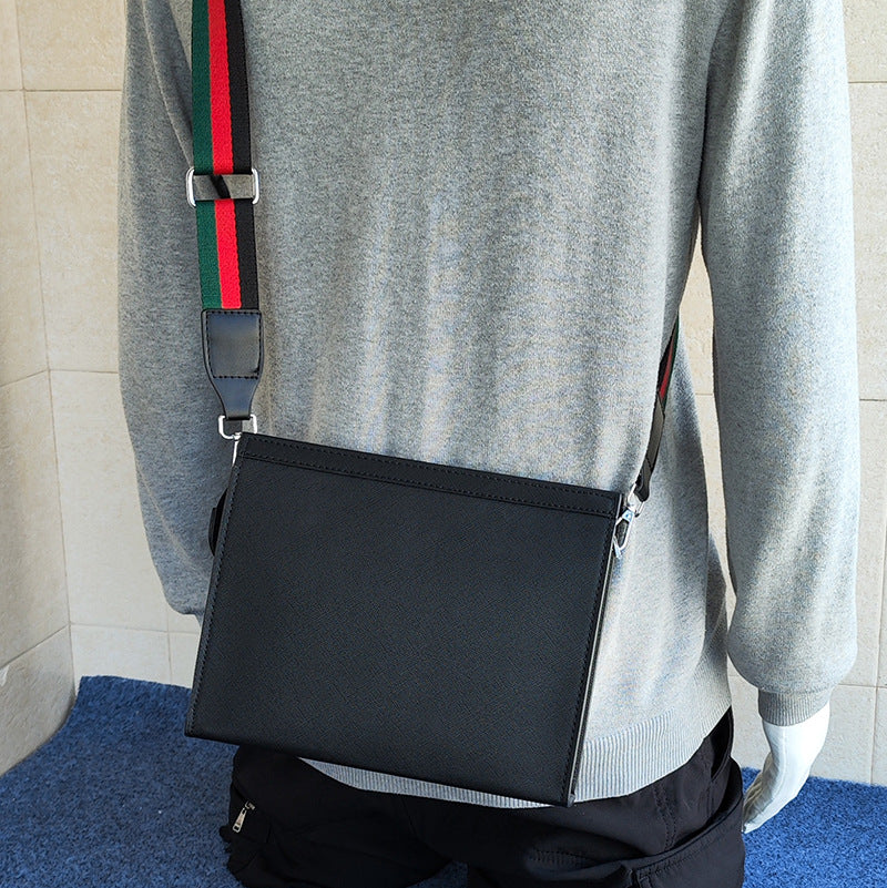 Men's Trendy Black Simple Large Capacity Hard Tablet Bags
