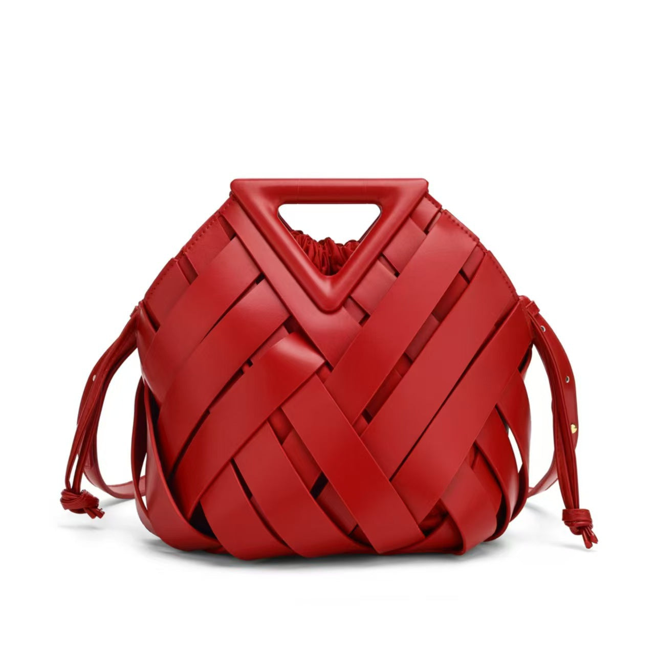 Women's Basket Magnetic Fashion Triangle Woven Clip Large Women's Handbag