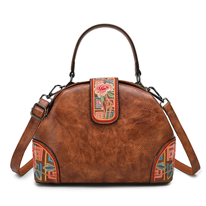 Women's Carving Printed Ethnic Style Large Capacity Retro National Women's Messenger Bag