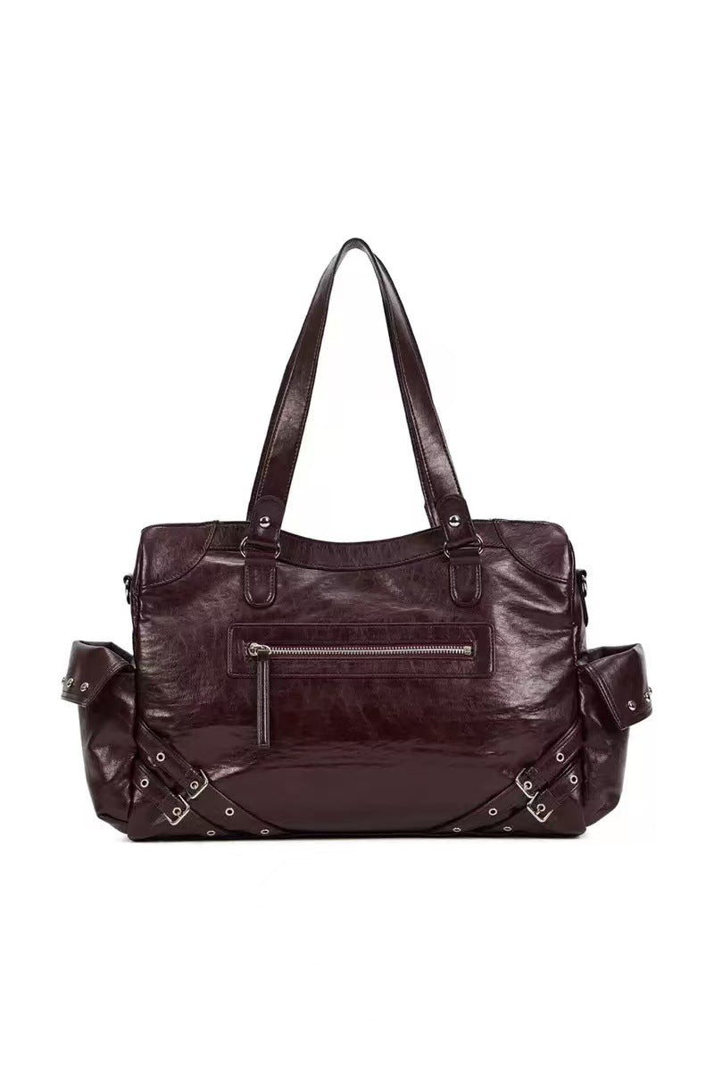 Beautiful Design Fashion Rivet Commuter Motorcycle Women's Shoulder Bag
