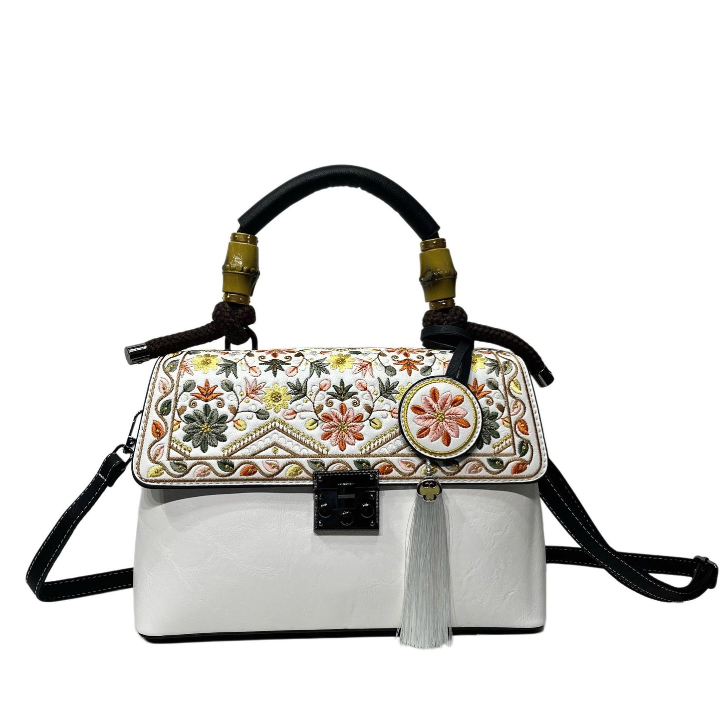 Women's Chinese Style Textured Large Capacity Simple Leisure Commute Women's Shoulder Bag