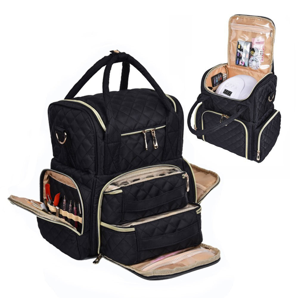 Capacity Double Layer Nail Polish Storage Portable Cosmetic Bags
