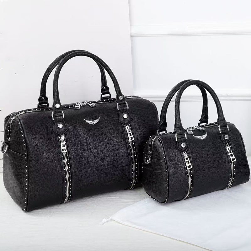 Women's Pillow Boston Large Capacity Rivet Wings Bags