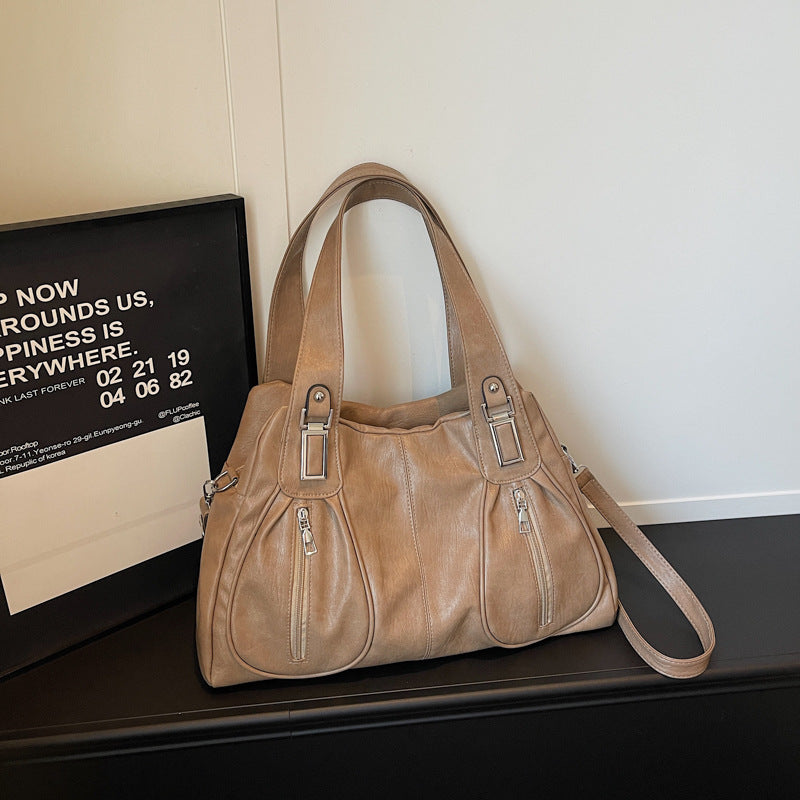 Women's Fashion Soft Leather Large Capacity Tote Bag