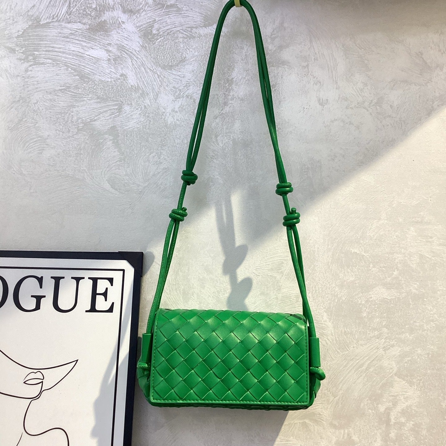High Quality Knotted Hand-woven Genuine Leather Small Square Bags