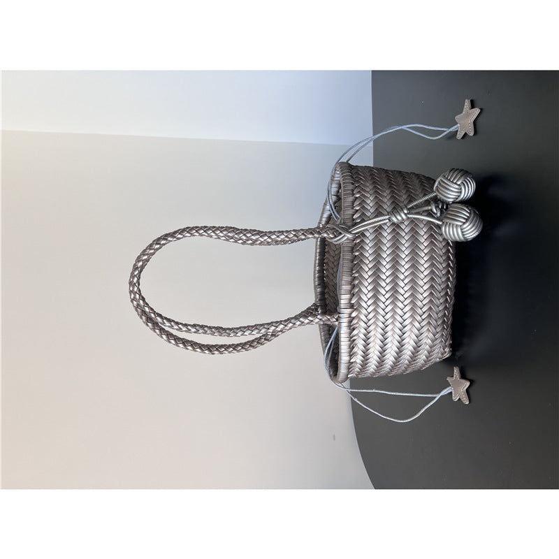 Women's Vegetable Basket Portable Underarm Solid Color High Bags