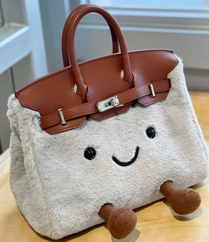 Design Style Doll Knock Cute Plush Women's Handbag