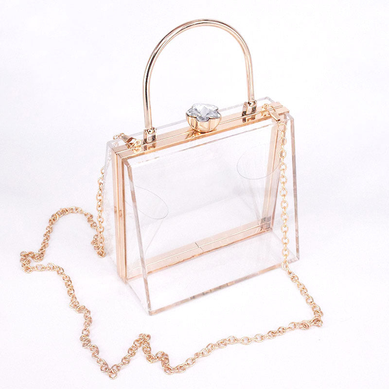 Dinner Inlaid Diamond Acrylic Transparent Creative Hand Carrying Coin Purses