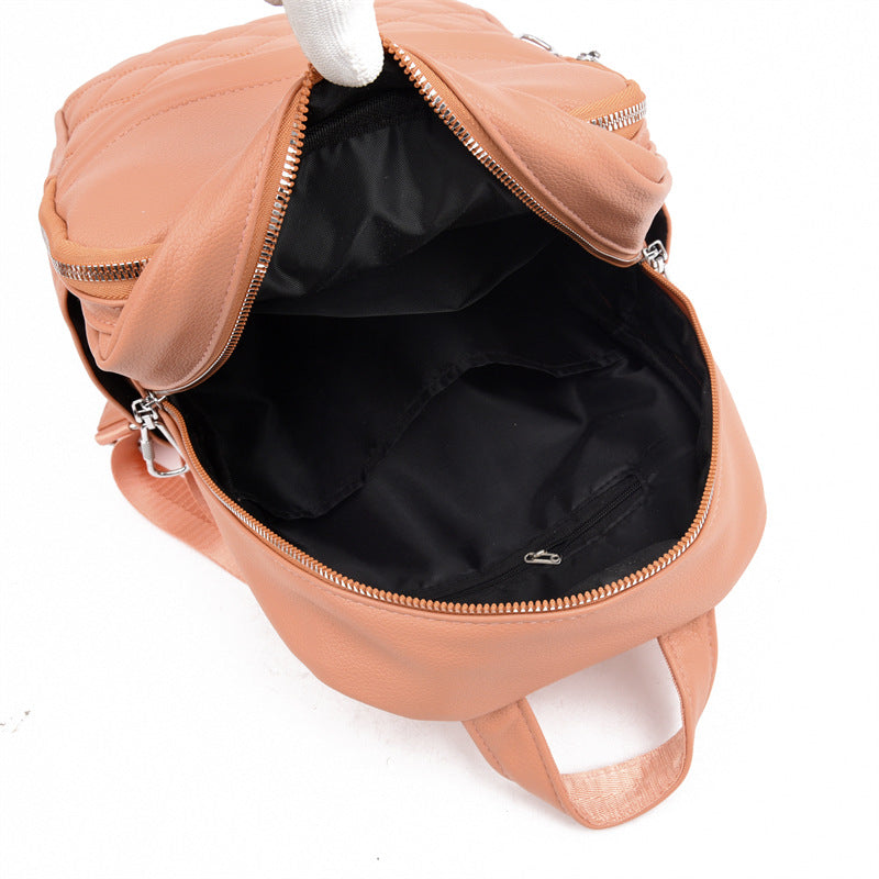 Women's Korean Style Fashionable Rhombus Outing Backpacks