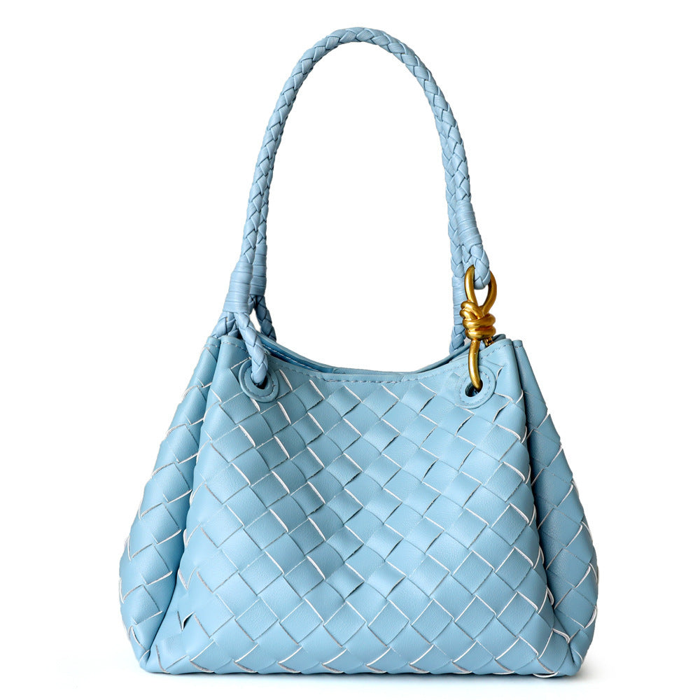 Women's Shu Parachute Cowhide Woven Metal For Bucket Bag