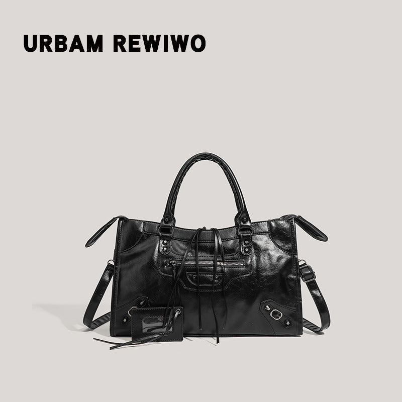 American Retro Rivet Motorcycle Female Fashion Tote Bag