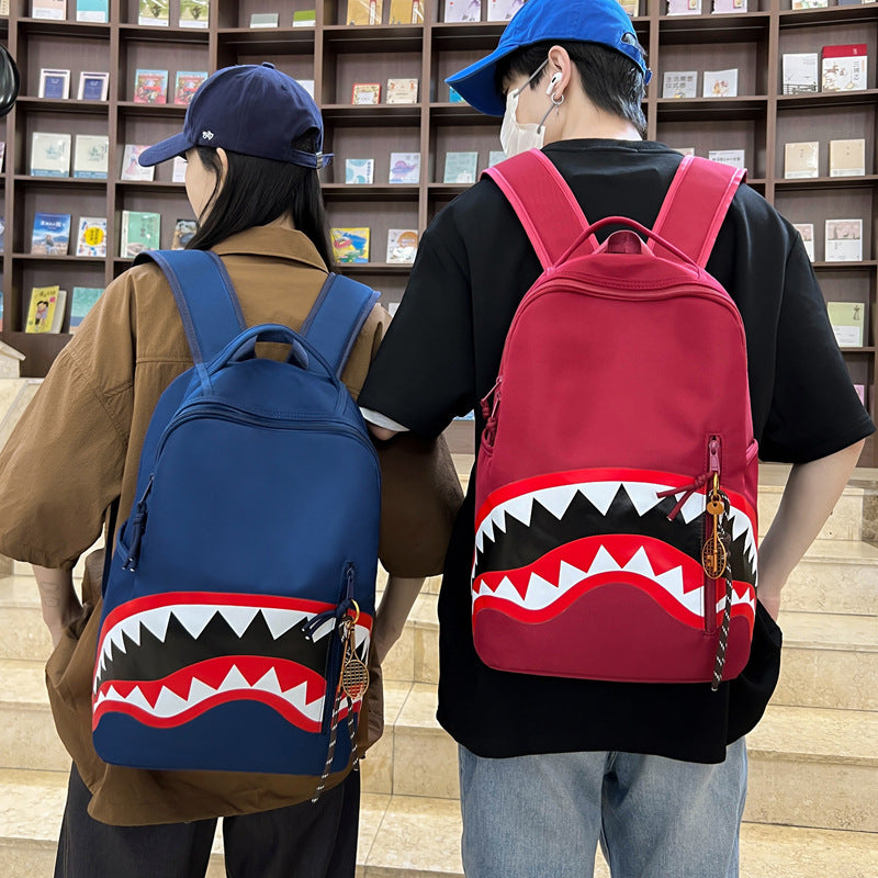 Women's & Men's Shark American Personalized Iti Fashion Trendy Leisure Backpack