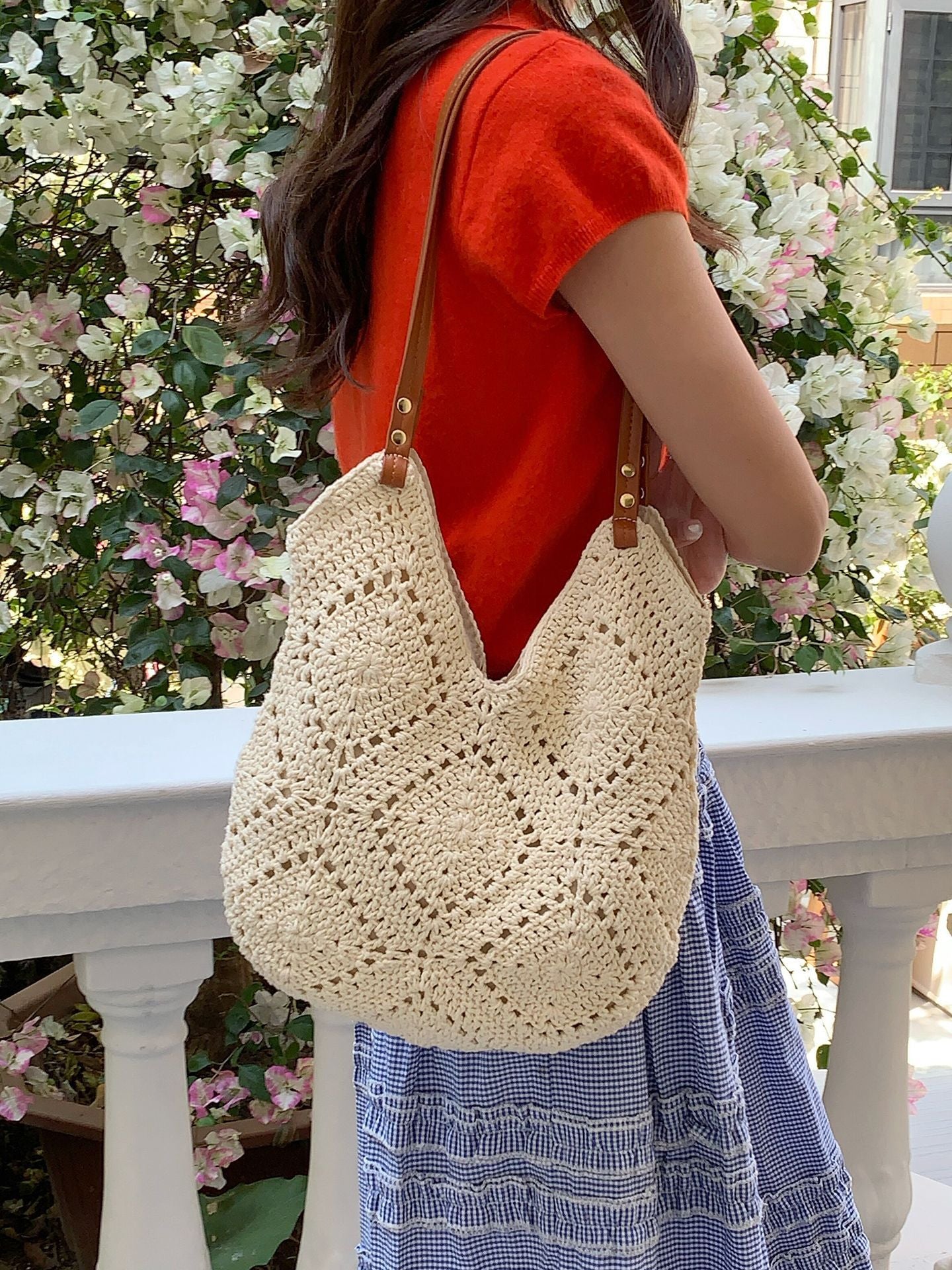 Women's Korean Style Woven Seaside Holiday Large Capacity Bags