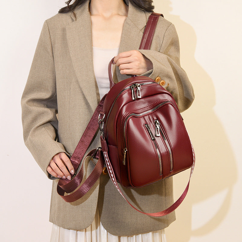 Women's Korean Style Trendy Fashion Solid Color Soft Women's Backpack