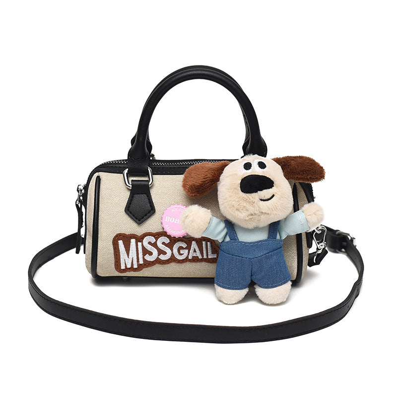 Women's Cartoon Doll Decorative Jeans Contrast Color Bags