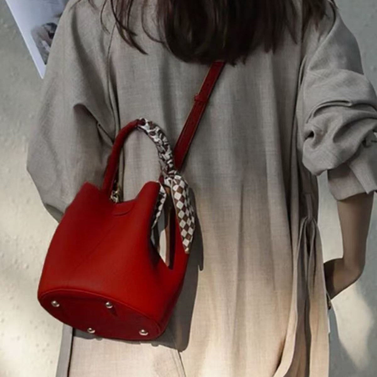Fashion Durable Women's High-grade Mini Portable Bucket Bag