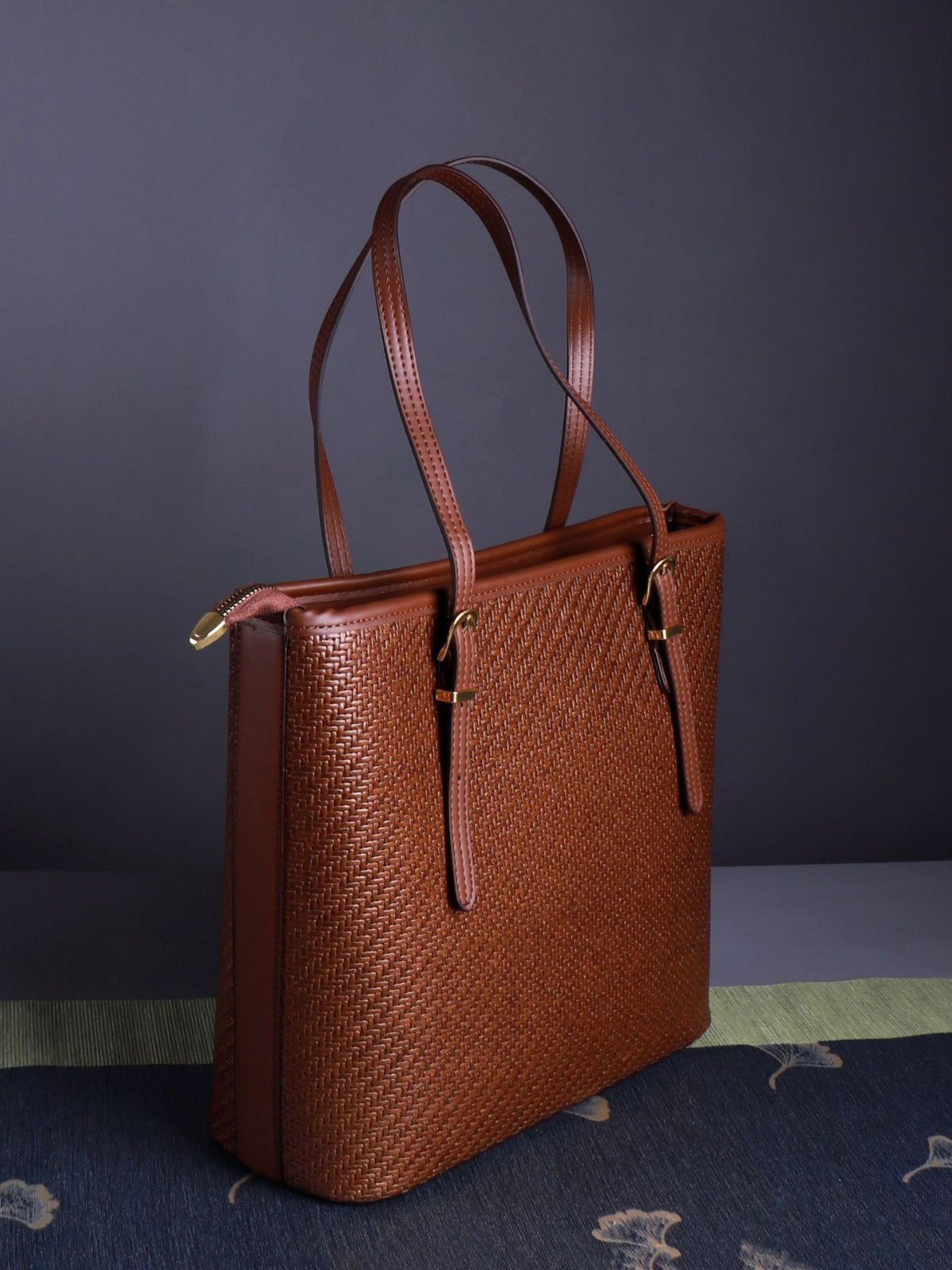 Women's Rattan Weaved Leather Mobile High Sense Women's Shoulder Bag