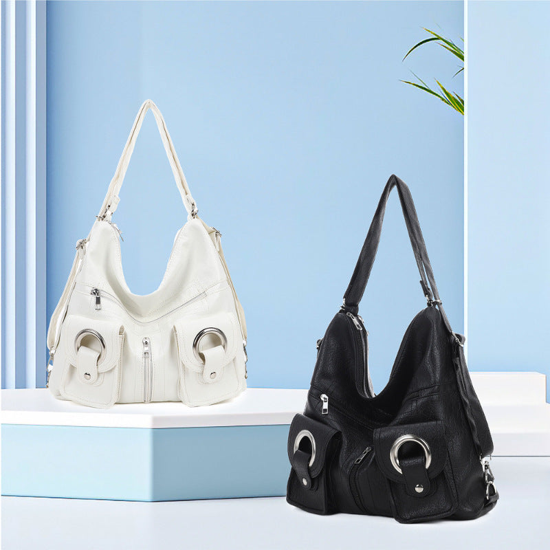 White Large Capacity Millennium Design Commuter Bags