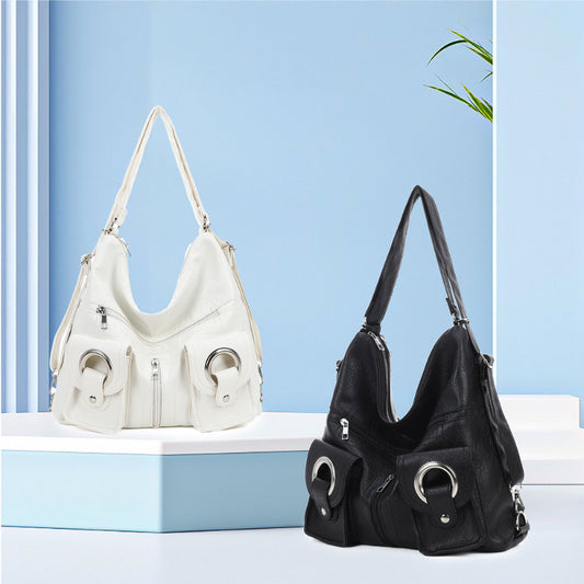 White Large Capacity Millennium Design Commuter Bags